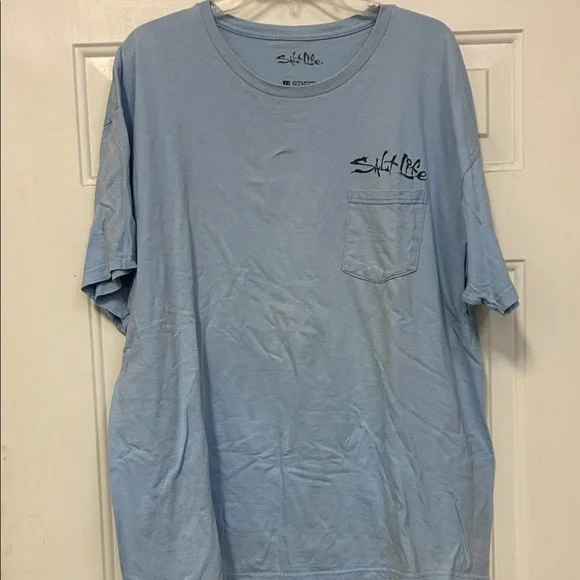 (👀3 For $20) Salt Life Men’s 2XL Light Blue Fishing Graphic Tee - Picture 3 of 3